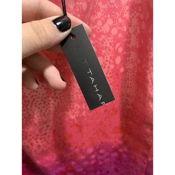 T. TAHARI Rune Full bloom pencil skirt pink berry ombre Sz 2 NWT! - Picture 9 of 12